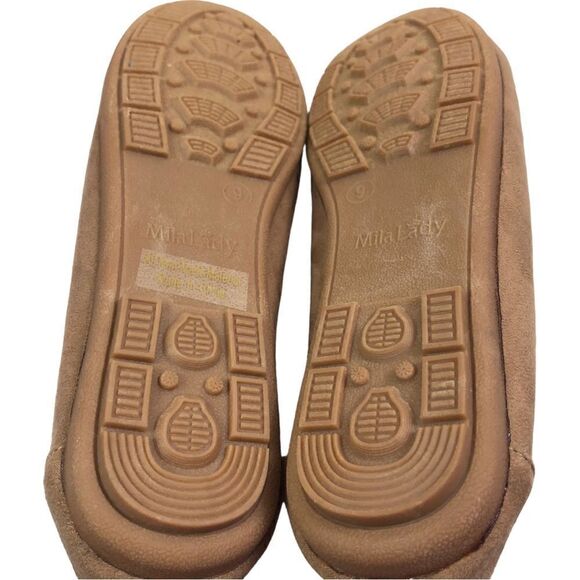 Tan Suede Perforated Slip On Moccasin - Picture 10 of 10